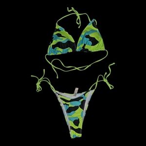 Vibrant Camouflage Bikini Set
